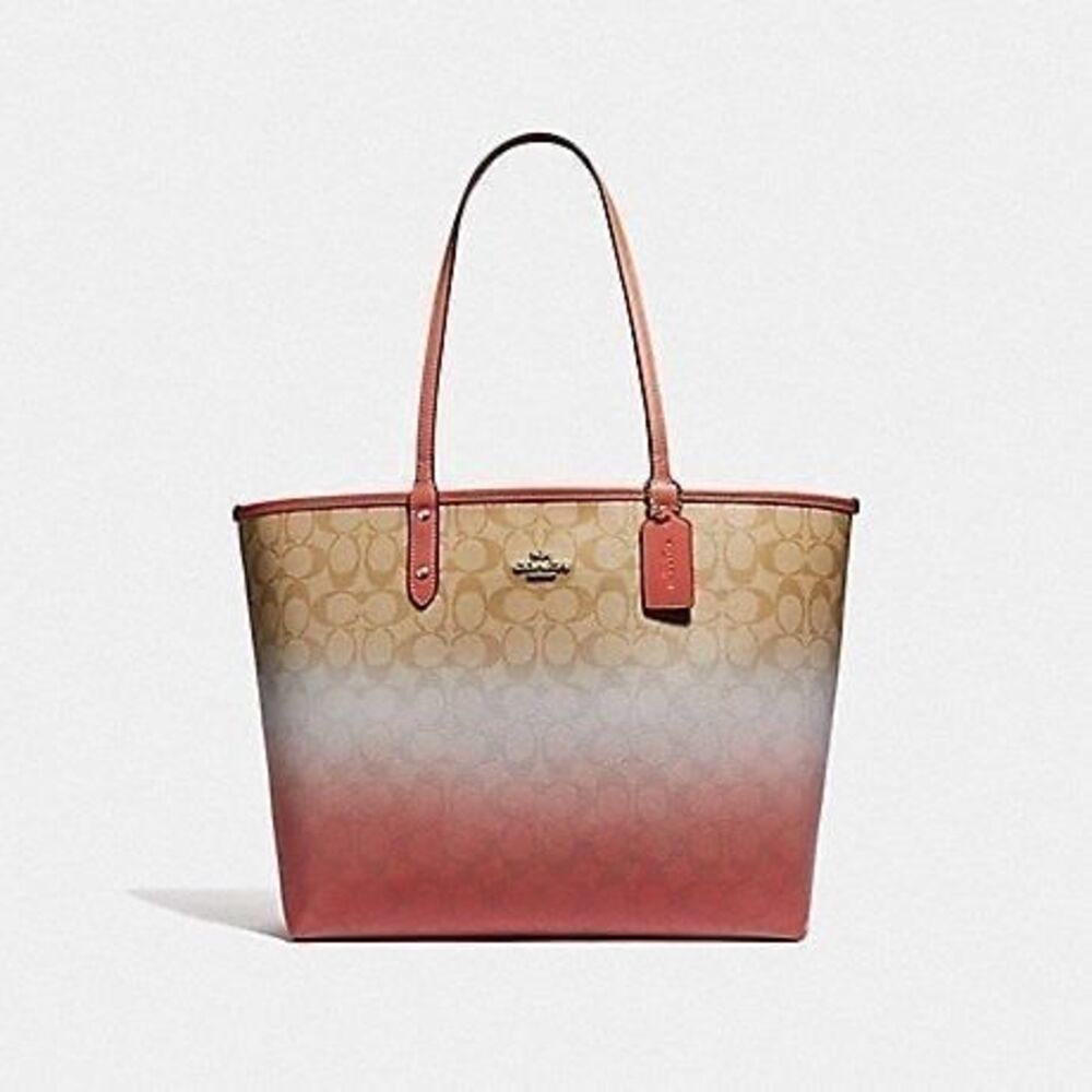 COACH REVERSIBLE CITY TOTE IN OMBRE SIGNATURE CANVAS NWT